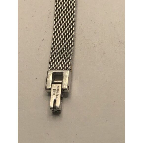 Fossil Watch Parts Half Band 6mm Silver Mesh Links Clasp 14mm GY163 - Picture 6 of 10